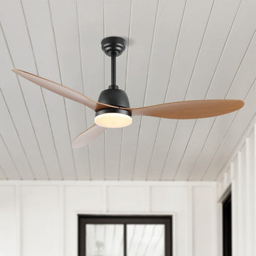Audie 52" Classic Industrial Iron/Plastic Mobile-App/Remote-Controlled 6-Speed Propeller Integrated LED Ceiling Fan